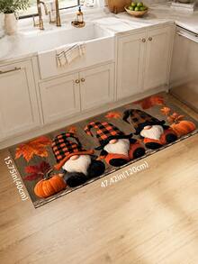 1pc Gnome Pattern Kitchen Mat, Autumn Country Farmhouse Style, Anti-Slip And Wear-Resistant Design, Suitable For Autumn, Thanksgiving, Harvest Celebration, Kitchen, Entryway And Home Decor - Multicolor - View 10