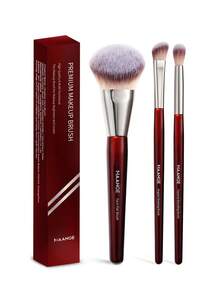 MAANGE 3/5/18pcs Professional Makeup Brush Set, Includes Powder Brush, Contour Brush, Foundation Brush, Blush Brush And Eyeshadow Brush, Makeup Accessories, Travel Essential, Perfect Gift For Women And Girls, Complete Makeup Set - Red - View 15