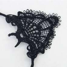 3pcs Black Lace Cat Costume Accessory Set, Includes Lace Cat Ear Headband, Masquerade Eye Mask And Bell Collar, Women's Halloween Cosplay Costume Props, Suitable For Costume Party - Black - View 6