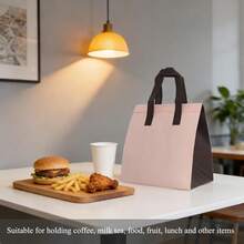 1/5/10pcs Pink Insulated Delivery Bag, Thermal Cooler Bag, Food Delivery Insulated Bag, Shopping Insulated Bag, Bulk Packaging, No Direct Contact With Food, Cold And Heat Retention, Portable And Durable, Suitable For Food Delivery, Pickup And Home Use - Multicolor - View 4