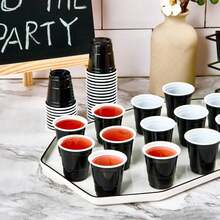20pcs Bullet Cups, 2oz Mini Party Cups, Reusable Small Cups For Party Games, Suitable For Liquor, Cocktails, Wine, Condiments, Snacks, Juice. Perfect For Any Party! - Black - View 5