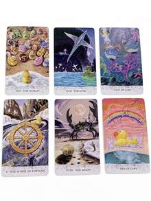 1 Kotak Tarot Pasang Surut: Petualangan Bebek Kuning Kecil Bob, 78 Kartu Ramalan, Kisah Fantasi, Set Permainan Pesta Petualangan - MultiWarna - View 10