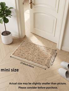 1pc Khaki Living Room Rug, Suitable For Kitchen, Dining Room, Bedroom Holiday Decor, Indoor/Outdoor, Office, Non-Slip Doormat, Bathroom Rug, Hallway, Study, Gaming Area Rug - Khaki - View 15
