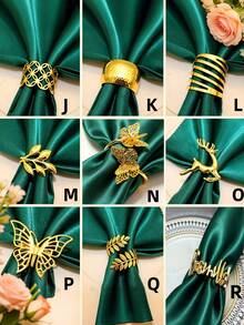 1pc/6pcs/12pcs Creative Napkin Rings, Decorative Napkin Holders For Birthday, Farmhouse, Wedding, Restaurant, Hotel, Valentine's Day, Banquet, Buffet Table Decor, Party Supplies, Home Kitchen Table Decoration - Multicolor - View 4