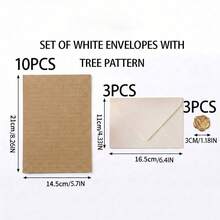 Set Of White Tree Pattern Envelopes With Khaki Horizontal Line Letter Paper, Vintage INS Style Thick Special Paper, Rectangular Envelopes With Exquisite Heart-Shaped Gold-Tone Wax Seal Details, Delicate Paper Surface With Subtle Texture, Ink-Resistant, Suitable For Daily Handwritten Letters, Couple Love Letters, Wedding Invitations, Graduation Messages, Holiday Thank You Cards, Formal Business Invitations, Includes Extra Heart Wax Seal Stickers, Perfect For Valentine's Day, Birthday, 15th Birthday, Graduation Season, Wedding Favors And Other Gift-Giving Occasions - View 7