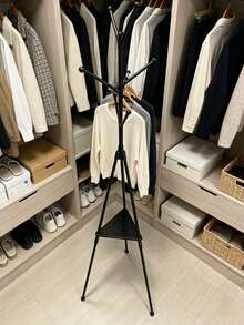 360° Rotatable Tripod Clothes Rack, 7‑Hook Freestanding Coat Hanger With Bottom Tray, Stable Tri‑Leg Coat Stand For Bedroom Living Room Entryway - A - View 7