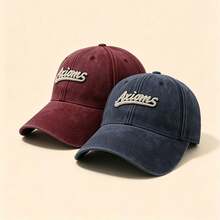 1pc Axioms Letter Embroidered Washed Baseball Cap Vintage Distressed Adjustable Casual Sun Hat Unisex Outdoor Sports Cap - Multicolor - View 4