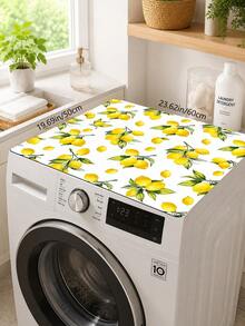 1pc Yellow Lemon & Green Leaf Pattern Absorbent Table Mat, Fresh Pastoral Style, Water-Absorbent Fabric, Rectangular Edged Design, Stain-Resistant & Heat-Insulating Countertop Protector, Suitable For Kitchen Sink, Dish Drying, Daily Home Decor - Multicolor - View 9