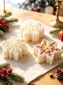 7-Piece Snowflake Silicone Candle Mold, Heat Resistant, Multiple Snowflake Combinations, Suitable For Handmade Soap, Plaster, Resin Decoration, Christmas, Birthday, New Year Holiday Gifts - A - View 4