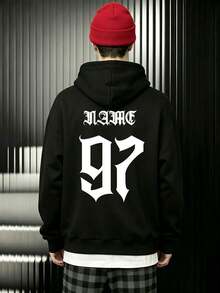 Áo hoodie tùy chỉnh mùa thu và mùa đông – Thêm văn bản, tên, hình ảnh (ảnh nhóm, ảnh gia đình, bạn bè, người thân), thiết kế Halloween và Valentine - màu đen - Xem 3