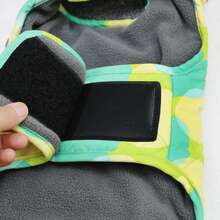 Winter Warm Dog Jacket With Reflective Quilted Strip, Equipped With Hidden Zipper Pocket And Adjustable Buckle, Suitable For Small And Medium Sized Dogs In Cold Weather Clothing - Lime Green - View 4