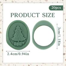 25 PCS/Paket Stiker Segel Lilin Motif Pohon Natal Timbul 3D, Untuk Undangan Natal, Dekorasi Undangan Pesta Natal, Pembungkus Kado, Dekorasi Scrapbooking - Hijau - Pohon Natal - hijau - View 4