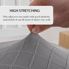 1pc Jacquard Stretch Dining Chair Cover, Removable Non-Slip Universal Kitchen Chair Slipcover - 4 Items - View 4