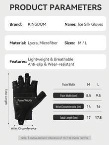 KINGDOM Ice Silk Fingerless Fishing Gloves Breathable Lightweight Anti-Slip Microfiber Palm Gloves With Extended Wrist Cuff Flexible Fingerless Design Snap Button Closure For Lure Fishing Anglers Outdoor Sports - Multicolor - View 2