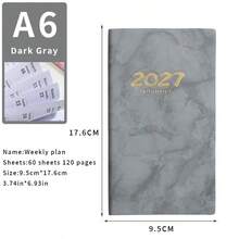 2027 English Weekly Planner A6 Notebook Portable Pocket Planner 365 Efficiency Handbook - Multicolor - View 9