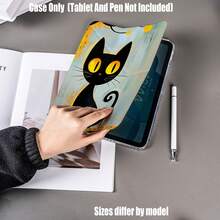 Fat Cat Pattern Y-Fold High Transparency Acrylic Tablet Protective Case With Pen Slot. Y-Fold High Transparency Acrylic Protective Case. Tablet Protective Case Features: Y-Shaped Tri-Fold Stand Design, Smart Sleep/Wake, Full Coverage Protection, Air Cushion Anti-Drop Frame, Multi-Angle Stand, Built-In Pen Slot, Lightweight And Portable. Compatible With IPad Mini4/5 (7.9 Inch), Mini6/7 (8.3 Inch); Air1/2/3 - Multicolor - View 3