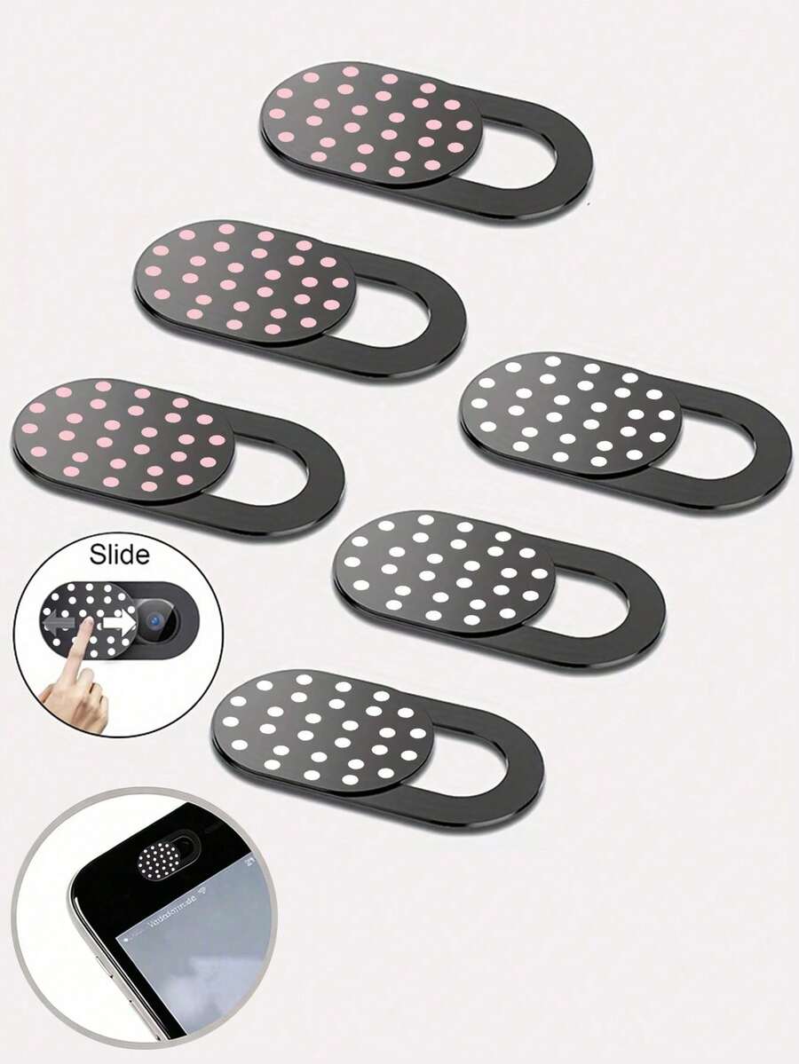 3pcs Ultra-Thin Camera Covers, Polka Dot Pattern Privacy Sliding Shutter, Suitable For Laptop, Computer, Tablet, Smartphone, Anti-Peeping Camera Protection Cover - Multicolor - View 1