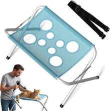 Pet Grooming Hammock With Stand Iron Tube Frame Mesh Bath Support Hanging Harness With Eight Holes, Breathable Mesh,Suitable For Small Dogs And Cats Washing Picking Ears Nail Clipping Home - View 2