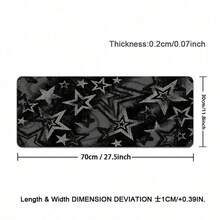 1pc INS Style Black And Gray Stars Art Mouse Pad, Cool Desktop Decor Mat, Thick Non-Slip Office & Gaming Keyboard Pad - View 13