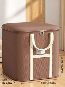 1pc Extra Large Capacity Storage Box, Closet Organizer, Wardrobe Storage, Clothes & Blanket Storage, College Dorm Essential, Storage Room Container, Toy Storage Box, Laundry Basket - Brown - View 3