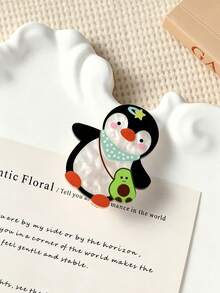 4pcs Cute Penguin & Puppy Hair Clips, Animal Pattern Bangs Clips, Creative Alligator Hair Clips, Y2K Sweet Girl Side Clips, Versatile Luxury Hair Clips, Suitable For Various Hairstyles - Multicolor - View 3