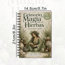 An Aesthetic Herbal Magic Book - Spiral Notebook -A5 Contains 25 Sheets (50 Pages) Of Lined Paper, Suitable For Daily Planners, Gifts, Office & Study Use - Rectangle - View 2