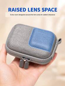 Mini Hard Shell Carrying Case Compatible With DJI Osmo Action 6, Compact Camera Storage Case With Soft Plush Lining, Raised Lens Space, Dual Zipper And Carabiner For Travel And Everyday Carry - View 3