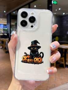 50 piezas Pegatinas transparentes de gato negro de Halloween, patrón vintage de gato oscuro, calabaza y fantasma, adecuadas para botellas de agua, álbumes de recortes, fundas de teléfono, escritorios, patinetas, cascos, materiales de decoración de fiestas, regalos de Halloween, regalos de cumpleaños - Multicolor - Ver 3