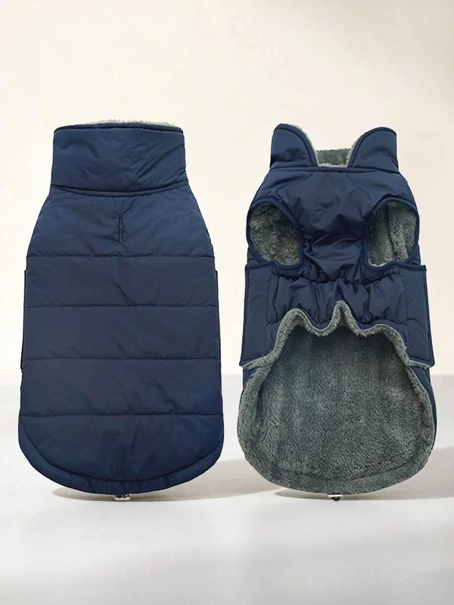 Winter Warm Dog Vest, Fleece Lined Adjustable Pet Coat With Chest Strap Holes, Suitable For Small, Medium And Large Dogs, Cold-Proof Snow Gear