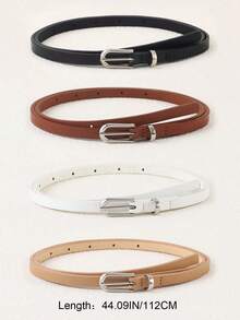 4pcs Women's Light Golden Tone Waist Belt With Pin Buckle Summer, School Fall, Autumn, Halloween - Grace - View 14