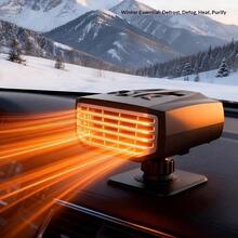 Reletech Portable 12V Car Heater Fan, 360° Rotatable 2 In 1 Heating & Cooling Fan, Car Windshield Defroster Defogger, Vehicle Heating Warmer With Cigarette Lighter Plug - Multicolor - View 7