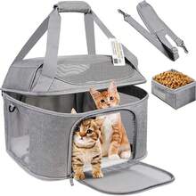 Large Soft Cat Pet Carrier Bag, Foldable Small Dog Backpack, TSA Approved For Air Travel, Pet Transport Carrier For Pets Under 20 Lbs - Multicolor - View 12