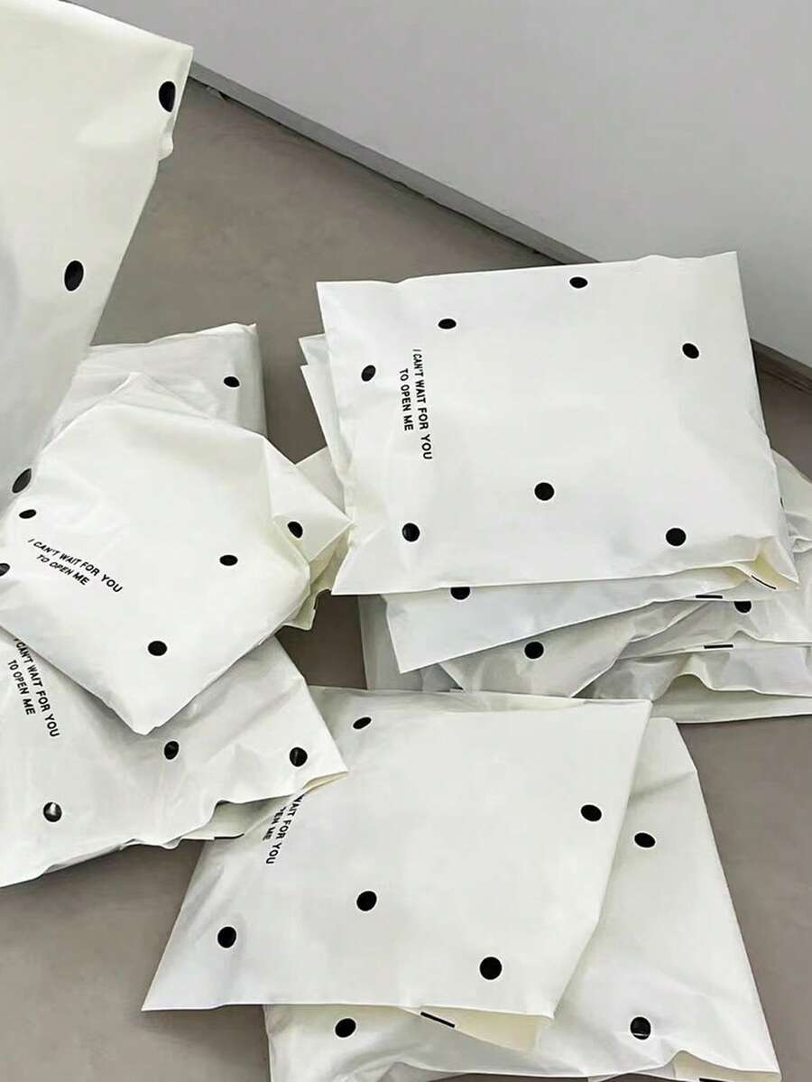 Beige Polka Dot Courier Bags, Back To School Gift Packaging Bags, Thickened Plastic Storage Bags, Airplane Box Clothing Packing Bags