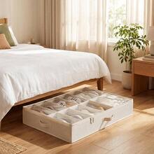 Shoe Storage Set - 76 X 62 X 13.5 cm + Beige(cotton-linen) - View 3