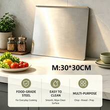 Stainless Steel Cutting Board With Lip, Large Size Metal Kitchen Chopping Board, Versatile Pastry Board For Kneading Dough & Meat Preparation - View 15