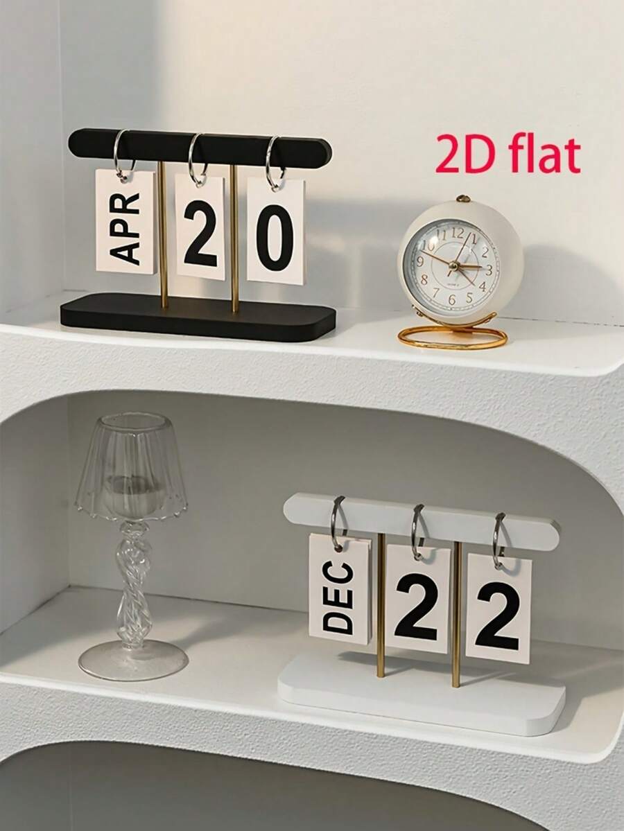 1set-Nordic Minimalist Flip-Type Calendar,Suitable For Living Rooms,Dining Tables,Coffee Tables,Etc,Desk Organizer, Educational School Calendar,Office Accessories,2027 Diary,Desk Accessories,Office Calendar 2027 - Sets - View 1