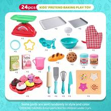 Children's Realistic Baking Pretend Play Toy Set, Includes Simulated Pointer Scale, Rolling Pin, Heat-Resistant Gloves, Cupcakes, Cookies, Measuring Spoons, Mixing Spatula, And Full Set Of Kitchen Utensils, Replicates Real Dessert Baking Process, Rounded Edges And Material, Develops Children's Hands-On Ability, Suitable For Role-Playing, Parent-Child Interaction And Holiday Gifts - Multicolor - View 9