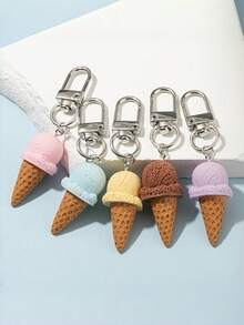 Mixed Color Cute 3D Ice Cream Decorative Pendant Keychain Bridesmaid Gift - Multicolor - View 4