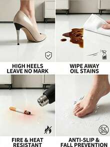 Glossy Floor Renovation Stickers - Peel And Stick Removable Vinyl Floor And Wall Tiles, Wear-Resistant, Waterproof, Stain-Resistant, Easy To Clean And Maintain, Suitable For Bathroom, Kitchen, Living Room, Bedroom, RV Renovation And Decoration - Floor Stickers - View 2