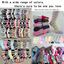 5 Pairs Women's Coral Fleece Warm Thick Socks, Autumn/Winter Novelty Style, Random Color Assortment - Multicolor - View 3