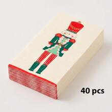 20/40/60pcs Pink & Brown Nutcracker Christmas Paper Napkins, 2-Ply Disposable Christmas Table Napkins, Suitable For Holiday Parties, Christmas Dinner Table Decor - Christmas - View 14