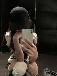 Atasan Wanita Hip Hop Motif Huruf Leher Bulat Lengan Pendek Gaya Streetwear - Putih - View 4