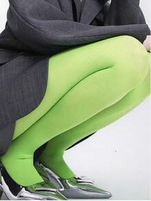 1 Pair Of Women's Anti-Snag 80 Denier Solid Color Dance Soft Translucent Stirrup Tights High-Waisted Leggings, Comfortable - Multicolor - View 4