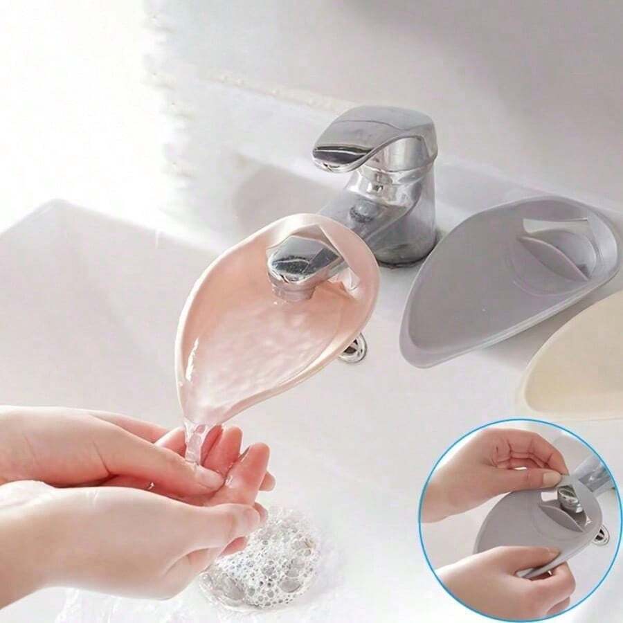2pcs Bathroom Faucet Extender, Silicone Anti-Splash Water Extension, Hand Washing Auxiliary Long Water Guide, Universal Installation Compatible With Most Faucets, Quickly Solve Hand Washing Splashing, Water-Saving Anti-Splash Home Essential, Faucet Anti-Splash Tool