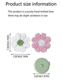 2pcs Knitted Flower Cup Holders, Car Storage Slot Cup Mats, Heat Insulation Coasters, Car Decor - Coaster - View 4