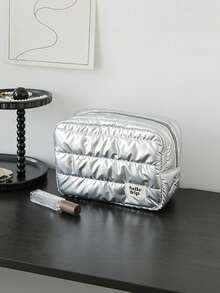 Cosmetics And Skincare Storage Bag, Pearl Luster Handheld Makeup Bag, Soft Cloud Makeup Bag, Handheld Toiletry Bag, Quilted - Multicolor - View 18