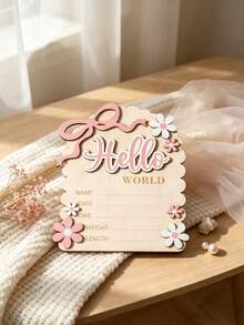 Floral Wooden Milestone Calendar Photo Frame Prop, Baby Birthday Growth Record Photography Accessory - Multicolor - View 9