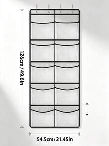 Bathroom Door Hanging Storage Bag, Multi-Functional Door Back Organizer, Categorized Storage, Foldable Home Storage Bag, Wall-Mounted Multi-Layer Transparent Visible Storage Bag - Multicolor - View 13