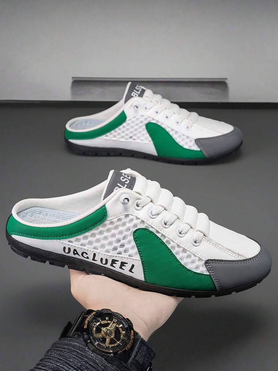 Zapatos casuales mule sin talón para caballeros, malla de alta ventilación evita sobrecalentamiento. Suela antideslizante y resistente, 3 colores disponibles. Ideal para paseos;ligeros y cóm