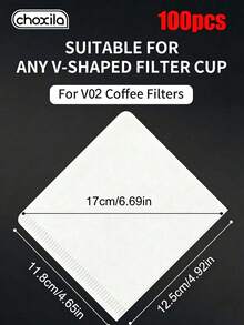 choxila 100pcs White Square #01 And #02 Coffee Filter Paper, Disposable Filter Paper Suitable For Pour-Over And Drip Coffee Makers, Ideal Coffee Accessory For Travel, Kitchen Storage, Apartment Living, Coffee Shop, Also As A Gift For Coffee Lovers - White - View 15